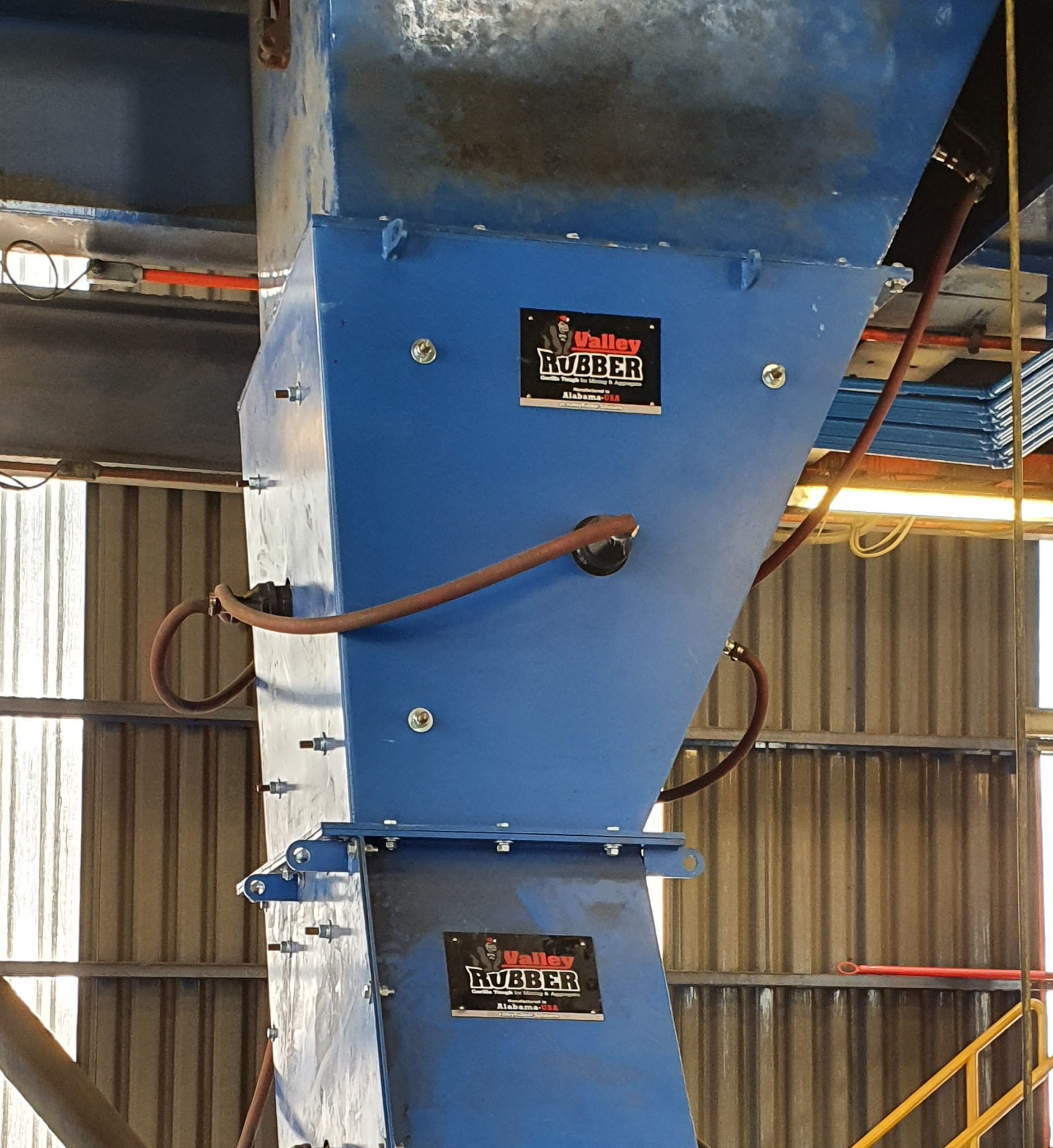 Transfer Chute Between Conveyors - Valley Rubber, LLC